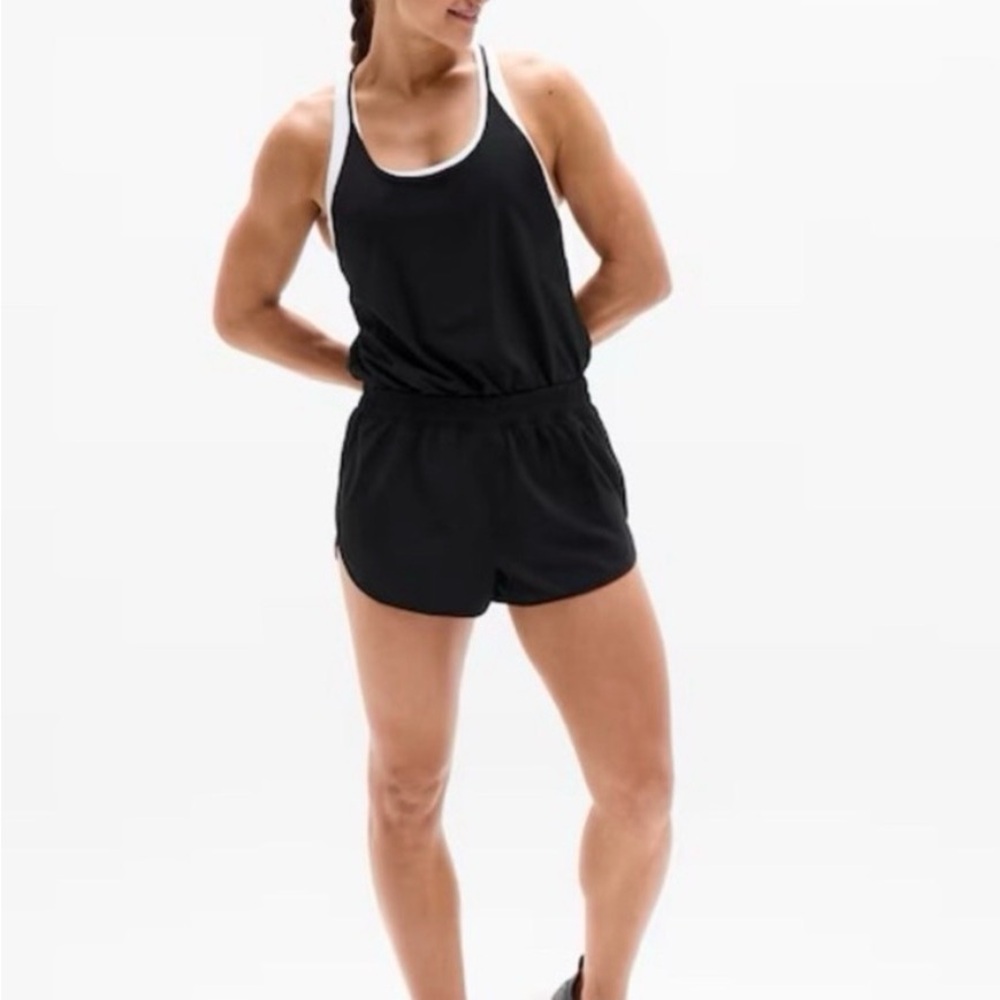 Athleta Speedwork Romper Black Size Medium Tall